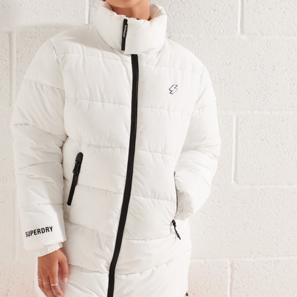 Women's Longline Sports Water Repellent Puffer Jacket from SUPERDRY - Picture 10 of 12